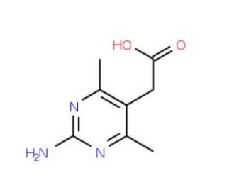 (2-Amino-4,6-dimethyl-pyrimidin-5-yl)-acetic acid (CAS 933687-60-6) - chemical structure image