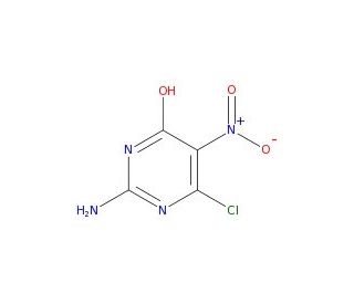 2-amino-4-chloro-6-hydroxy-5-nitropyrimidine (CAS 1007-99-4) - chemical structure image