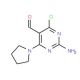 Structure moléculaire de 2-amino-4-chloro-6-pyrrolidin-1-ylpyrimidine-5-carbaldehyde 2-amino-4-chloro-6-pyrrolidin-1-ylpyrimidine-5-carbaldehyde - chemical structure image