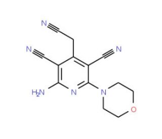 2-amino-4-(cyanomethyl)-6-morpholin-4-ylpyridine-3,5-dicarbonitrile - chemical structure image