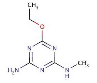 2-Amino-4-ethoxy-6-(methylamino)-1,3,5-triazine (CAS 62096-63-3) - chemical structure image