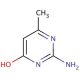 2-Amino-4-hydroxy-6-methylpyrimidine (CAS 3977-29-5) - chemical structure image