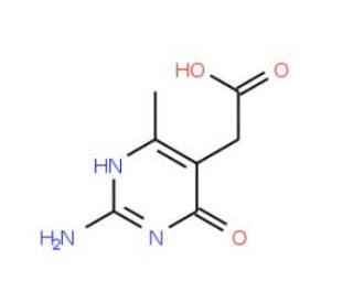 (2-amino-4-methyl-6-oxo-1,6-dihydropyrimidin-5-yl)acetic acid (CAS 166267-96-5) - chemical structure image