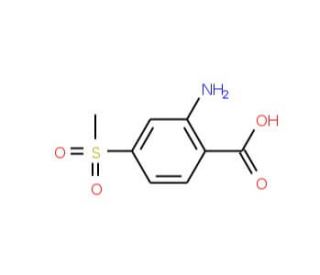 2-Amino-4-(methylsulfonyl)benzoic acid (CAS 393085-45-5) - chemical structure image