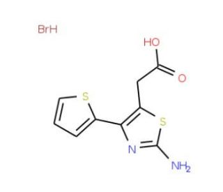 (2-amino-4-thien-2-yl-1,3-thiazol-5-yl)acetic acid hydrobromide - chemical structure image