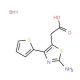 (2-amino-4-thien-2-yl-1,3-thiazol-5-yl)acetic acid hydrobromide - chemical structure image