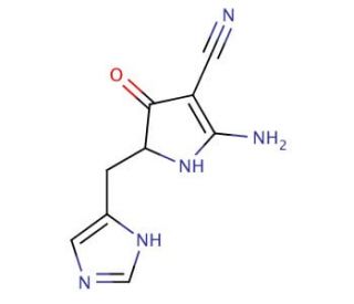 2-amino-5-(1H-imidazol-4-ylmethyl)-4-oxo-4,5-dihydro-1H-pyrrole-3-carbonitrile - chemical structure image