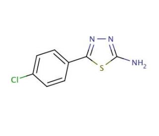 2-Amino-5-(4-chlorophenyl)-1,3,4-thiadiazole (CAS 28004-62-8) - chemical structure image