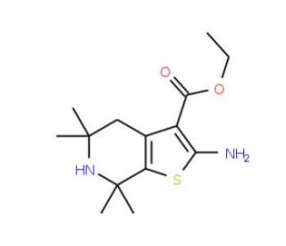 2-Amino-5,5,7,7-tetramethyl-4,5,6,7-tetrahydro-thieno[2,3-c]pyridine-3-carboxylic acid ethyl ester - chemical structure image