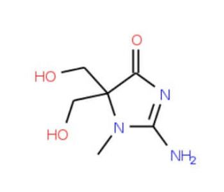 2-Amino-5,5-bis-hydroxymethyl-1-methyl-1,5-dihydro-imidazol-4-one - chemical structure image