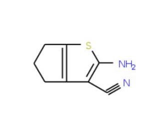 2-Amino-5,6-dihydro-4H-cyclopenta[b]thiophene-3-carbonitrile (CAS 70291-62-2) - chemical structure image