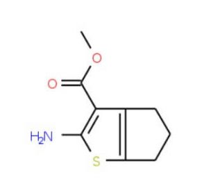 2-Amino-5,6-dihydro-4H-cyclopenta[b]thiophene-3-carboxylic acid methyl ester (CAS 184174-80-9) - chemical structure image