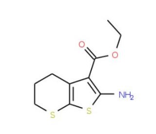 2-Amino-5,6-dihydro-4H-thieno[2,3-b]thiopyran-3-carboxylic acid ethyl ester (CAS 733794-92-8) - chemical structure image