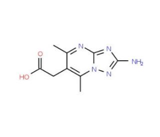 (2-amino-5,7-dimethyl[1,2,4]triazolo[1,5-a]pyrimidin-6-yl)acetic acid - chemical structure image