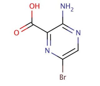 2-Amino-5-bromopyrazine-3-carboxylic Acid (CAS 486424-37-7) - chemical structure image
