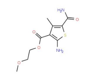 2-Amino-5-carbamoyl-4-methyl-thiophene-3-carboxylic acid 2-methoxy-ethyl ester - chemical structure image