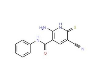 2-amino-5-cyano-6-mercapto-N-phenylnicotinamide - chemical structure image
