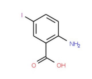 2-Amino-5-iodobenzoic acid (CAS 5326-47-6) - chemical structure image