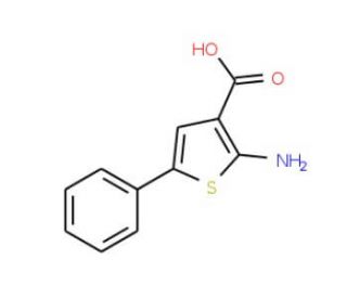 2-Amino-5-phenyl-thiophene-3-carboxylic acid (CAS 14770-84-4) - chemical structure image