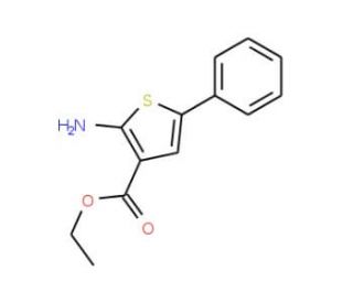 2-Amino-5-phenyl-thiophene-3-carboxylic acid ethyl ester (CAS 4815-34-3) - chemical structure image