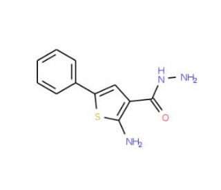 2-amino-5-phenylthiophene-3-carbohydrazide (CAS 111849-29-7) - chemical structure image