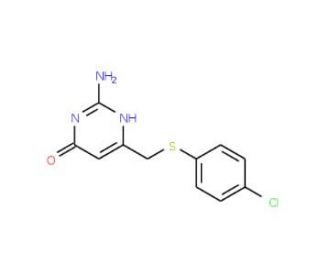 2-Amino-6-{[(4-chlorophenyl)thio]methyl}-pyrimidin-4-ol - chemical structure image