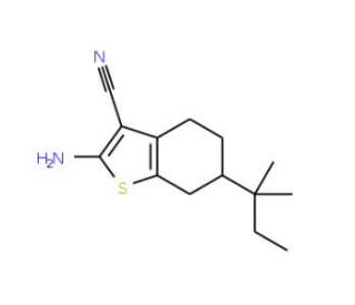 2-Amino-6-(1,1-dimethylpropyl)-4,5,6,7-tetrahydro-1-benzothiophene-3-carbonitrile - chemical structure image