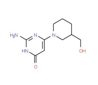2-amino-6-[3-(hydroxymethyl)piperidin-1-yl]pyrimidin-4(3H)-one - chemical structure image