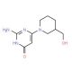 2-amino-6-[3-(hydroxymethyl)piperidin-1-yl]pyrimidin-4(3H)-one - chemical structure image