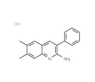 2-Amino-6,7-dimethyl-3-phenylquinoline hydrochloride (CAS 1172344-66-9) - chemical structure image