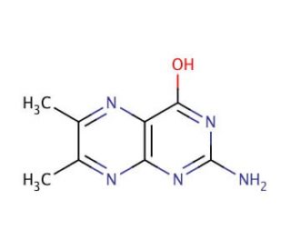 2-Amino-6,7-dimethyl-4-hydroxypteridine (CAS 611-55-2) - chemical structure image
