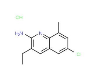 2-Amino-6-chloro-3-ethyl-8-methylquinoline hydrochloride (CAS 1172453-45-0) - chemical structure image