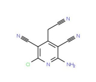 2-amino-6-chloro-4-(cyanomethyl)pyridine-3,5-dicarbonitrile (CAS 19858-57-2) - chemical structure image