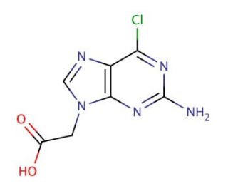 2-Amino-6-chloro-9H-purine-9-acetic acid (CAS 149376-70-5) - chemical structure image