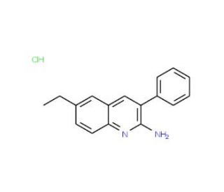 2-Amino-6-ethyl-3-phenylquinoline hydrochloride (CAS 1170530-06-9) - chemical structure image