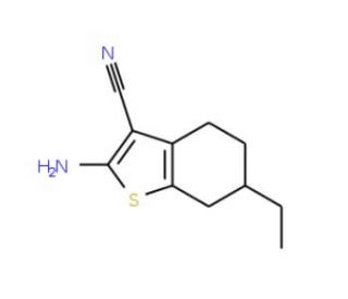 2-Amino-6-ethyl-4,5,6,7-tetrahydro-1-benzothiophene-3-carbonitrile (CAS 329222-96-0) - chemical structure image