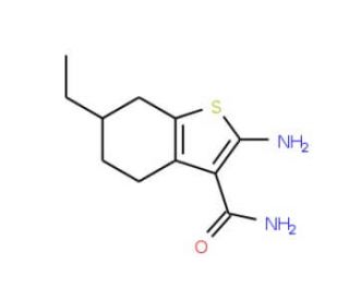 2-Amino-6-ethyl-4,5,6,7-tetrahydro-1-benzothiophene-3-carboxamide - chemical structure image