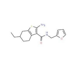 2-Amino-6-ethyl-N-(2-furylmethyl)-4,5,6,7-tetrahydro-1-benzothiophene-3-carboxamide - chemical structure image