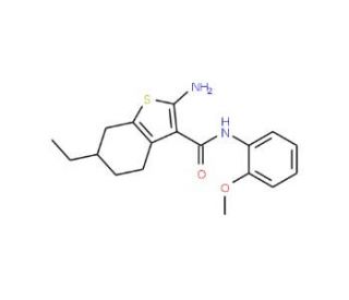 2-Amino-6-ethyl-N-(2-methoxyphenyl)-4,5,6,7-tetrahydro-1-benzothiophene-3-carboxamide - chemical structure image