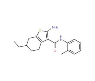 2-Amino-6-ethyl-N-(2-methylphenyl)-4,5,6,7-tetrahydro-1-benzothiophene-3-carboxamide - chemical structure image