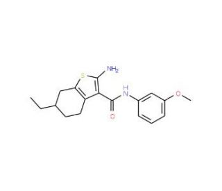 2-Amino-6-ethyl-N-(3-methoxyphenyl)-4,5,6,7-tetrahydro-1-benzothiophene-3-carboxamide - chemical structure image