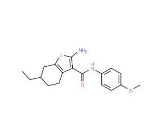 2-Amino-6-ethyl-N-(4-methoxyphenyl)-4,5,6,7-tetrahydro-1-benzothiophene-3-carboxamide - chemical structure image