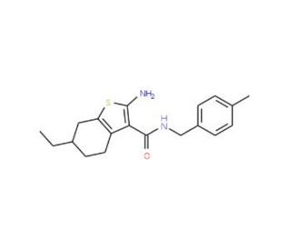 2-Amino-6-ethyl-N-(4-methylbenzyl)-4,5,6,7-tetrahydro-1-benzothiophene-3-carboxamide - chemical structure image