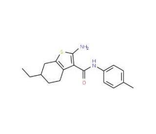 2-Amino-6-ethyl-N-(4-methylphenyl)-4,5,6,7-tetrahydro-1-benzothiophene-3-carboxamide - chemical structure image