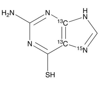2-Amino-6-mercaptopurine-13C2,15N (CAS 1330266-29-9) - chemical structure image
