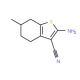 2-Amino-6-methyl-4,5,6,7-tetrahydro-benzo[b]thiophene-3-carbonitrile (CAS 42225-04-7) - chemical structure image
