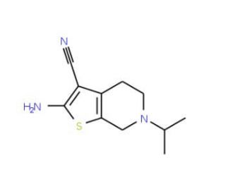 2-amino-6-(propan-2-yl)-4H,5H,6H,7H-thieno[2,3-c]pyridine-3-carbonitrile (CAS 26830-40-0) - chemical structure image