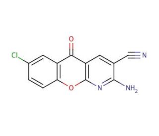 2-Amino-7-chloro-5-oxo-5H-[1]benzopyrano[2,3-b]pyridine-3-carbonitrile (CAS 68302-10-3) - chemical structure image