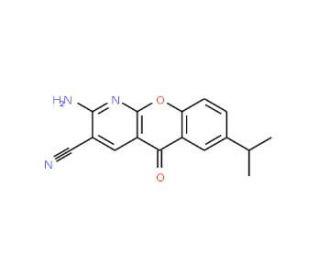2-Amino-7-isopropyl-5-oxo-5H-[1]benzopyrano[2,3-b]pyridine-3-carbonitrile (CAS 68302-12-5) - chemical structure image