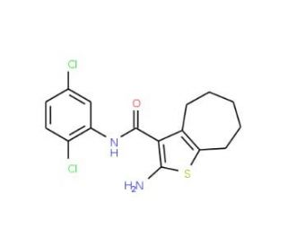 2-Amino-N-(2,5-dichlorophenyl)-5,6,7,8-tetrahydro-4H-cyclohepta[b]thiophene-3-carboxamide - chemical structure image